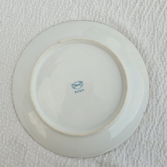 Thomas Bavaria Collectors Porcelain Plate Pink Flowers gold rim plate size 7.5" - Picture 8 of 10